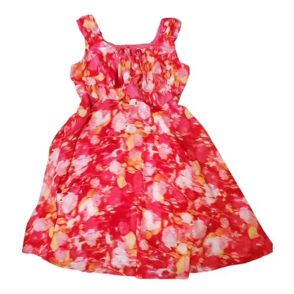 navy blue dress for baby girl Dressbarn Womens Aqua Multicolor Floral Sleeveless Lined A-Line Dress Size  22W main image 0